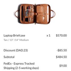 Leather Laptop briefcase 13”
