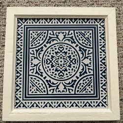 Framed Decorative Metal Patterned Tile