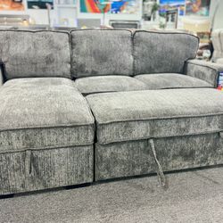 One Time Offer🚨Gorgeous Grey Pull Out Sleeper Furniture Sectional Available Limited Sale $599🚨