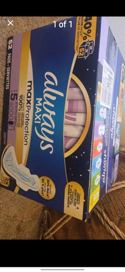 Always  maxi pads size 5 and a 52 pack