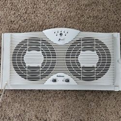 Holmes Dual 8" Blade Twin Window Fan with LED One Touch Thermostat Control