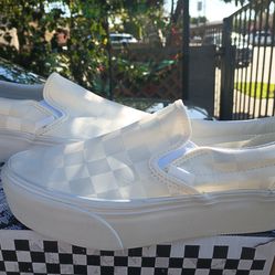 Vans new woman's 7 white reflective high heels