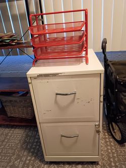 2-Drawer Metal Filing Cabinet with Lock on wheels