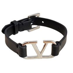 Valentino Garavani Stunning  V Logo Leather Bracelet