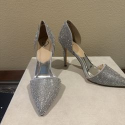 Silver Crystal Heels