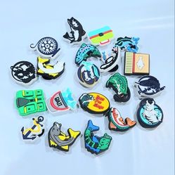 20 pcs Fishing Crocs Charms Bass Pro Fisherman CHARMS F0L