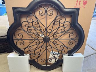 Large Espresso Metal Scroll Wall Art – 35.5” x 35.5” – New in Box