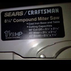 Sears/Craftsman  Compound Miter Saw