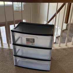 3 Dresser Plastic Drawer 