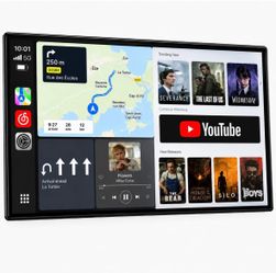 9" Wireless CarPlay and Android Auto Screen with Streaming App Backup Camera & Voice Control for daily drives; GPS Navigation, AirPlay and 4 audio opt