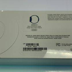 Apple Watch Series 6 40mm Blue Aluminum Deep Navy Sport Band New