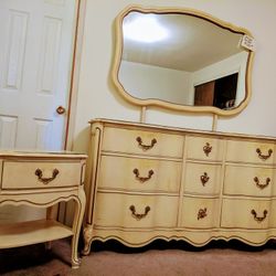 60's Vintage Dresser And Nightstand 