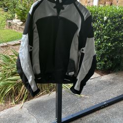 Motorcycle Riding Coat-3x, Black And Silver, Brand New W/ Tags