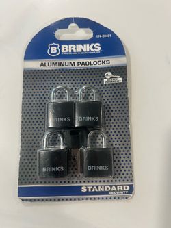 Brinks 7/16in. (20mm) Covered Aluminum Padlock (4-Pack) (New)
