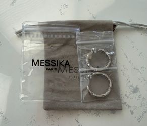Sterling silver, Au750 over hoop earrings