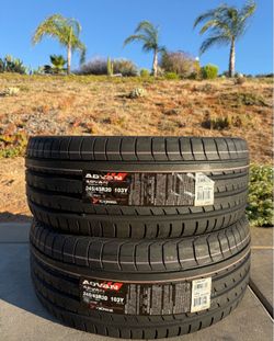 TWO BRAND NEW 245/45R20 Yokohama ADVAN Sport V105 Tires 245-45-20 245 45 20 Like Michelin Pilot 4S!