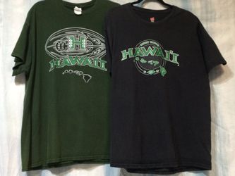 Clean Used University of Hawaii , 100% Cotton T-Shirts, Size: Large