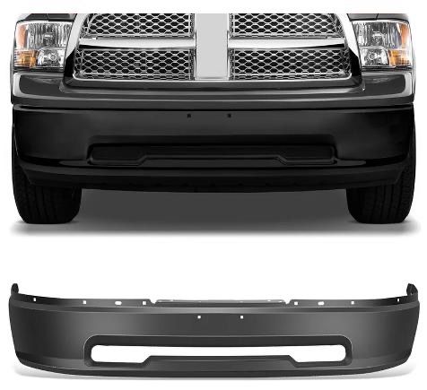 LA Zona Auto Parts 2009 to 2012 Dodge Ram Front Bumper Matt Black Defensa Delantera Negra Paintable