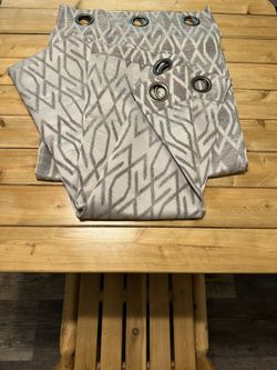 * Large Door/Window Curtains 38 x 80” * Large Rings/Nice Gray Patterns * Brand New 