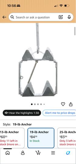 Seachoice Hot-Dipped Galvanized Steel Fold-and-Hold Anchor