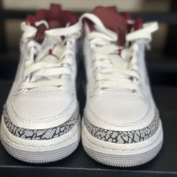Size 5Y - Air Jordan Spizike Low Bred White /Team Red-Wolf Grey