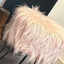 Pink Furry Stool
