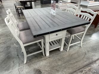Counter Height Dining Table Set with 4 Chairs