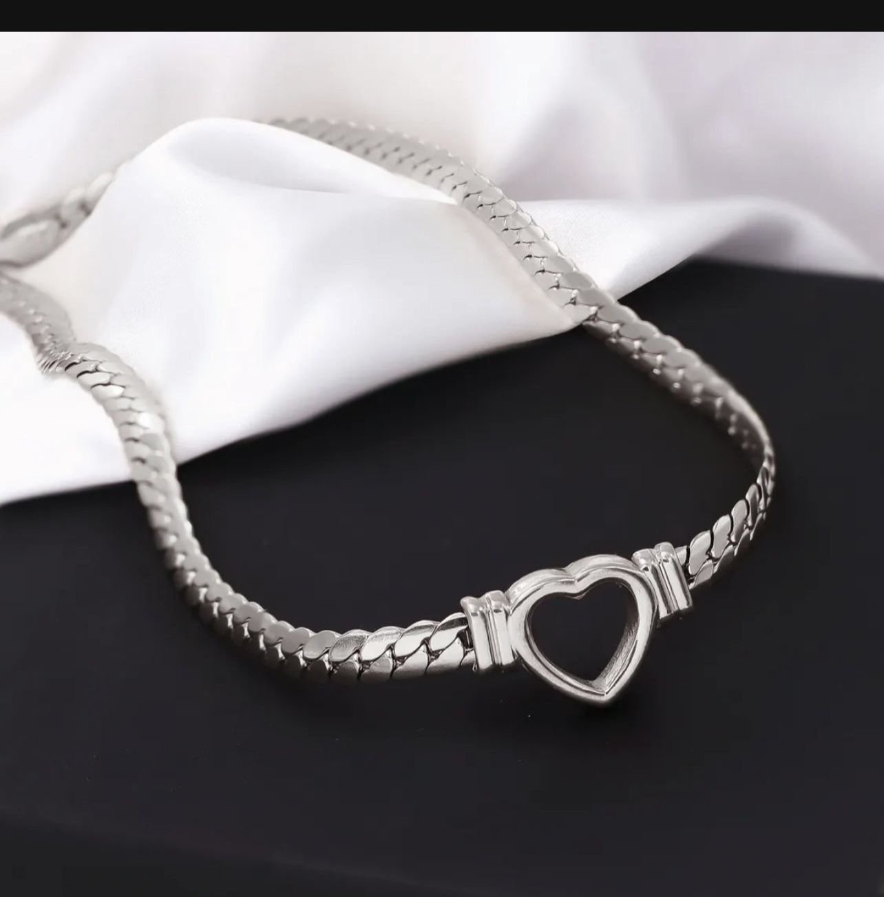 Hollow Cut Out Necklace Silver