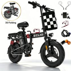 DDC M1 700W 48V/20Ah Electric Bicycle With Removable Battery, Folding Electric Bike for Adults,14'' Ebike Urban City with 10 Shock Absorptions