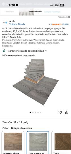 Art3d Peel and Stick Vinyl Floor Tiles 30-Pack