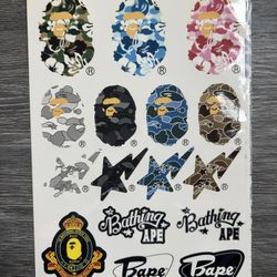 A Bathing Ape 2008 Sticker Sheet Brand New Vintage Nigo Rare Ape Bapesta Sticker