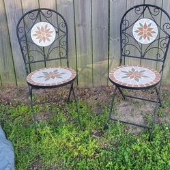 Pair of Heavy Folding Patio Chairs
