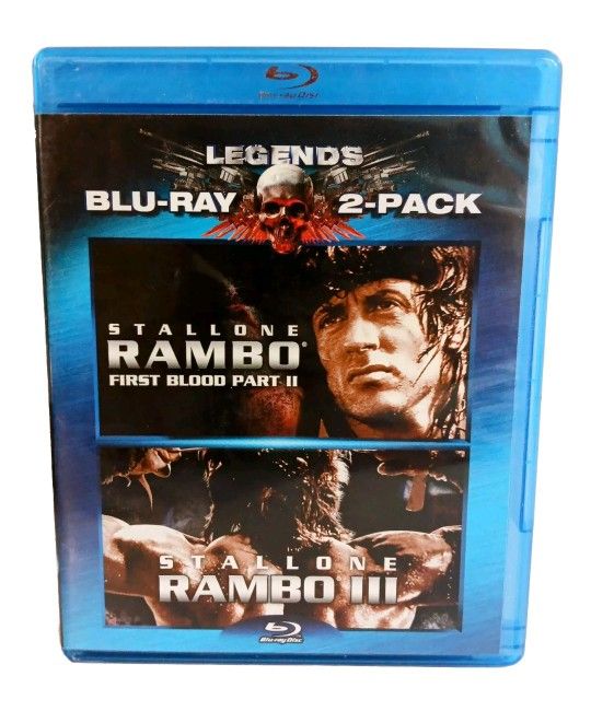 Rambo: First Blood II/ Rambo III Blu-ray 2-Discs Set Sylvester Stallone Like New