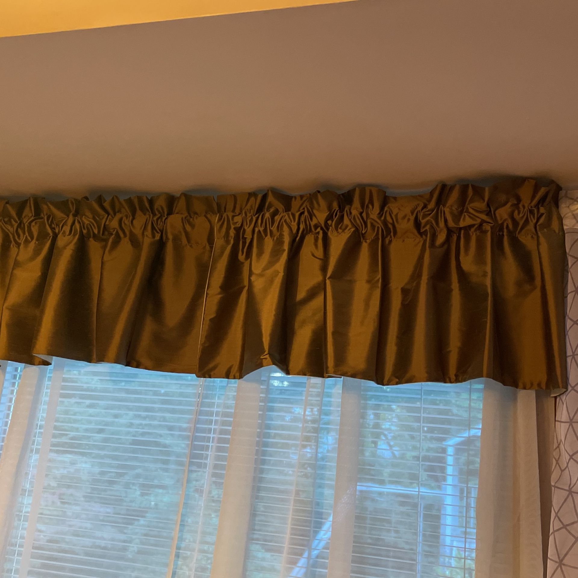8 Gold Silk Valances Panels by Country Curtains Made In The USA 🇺🇸 