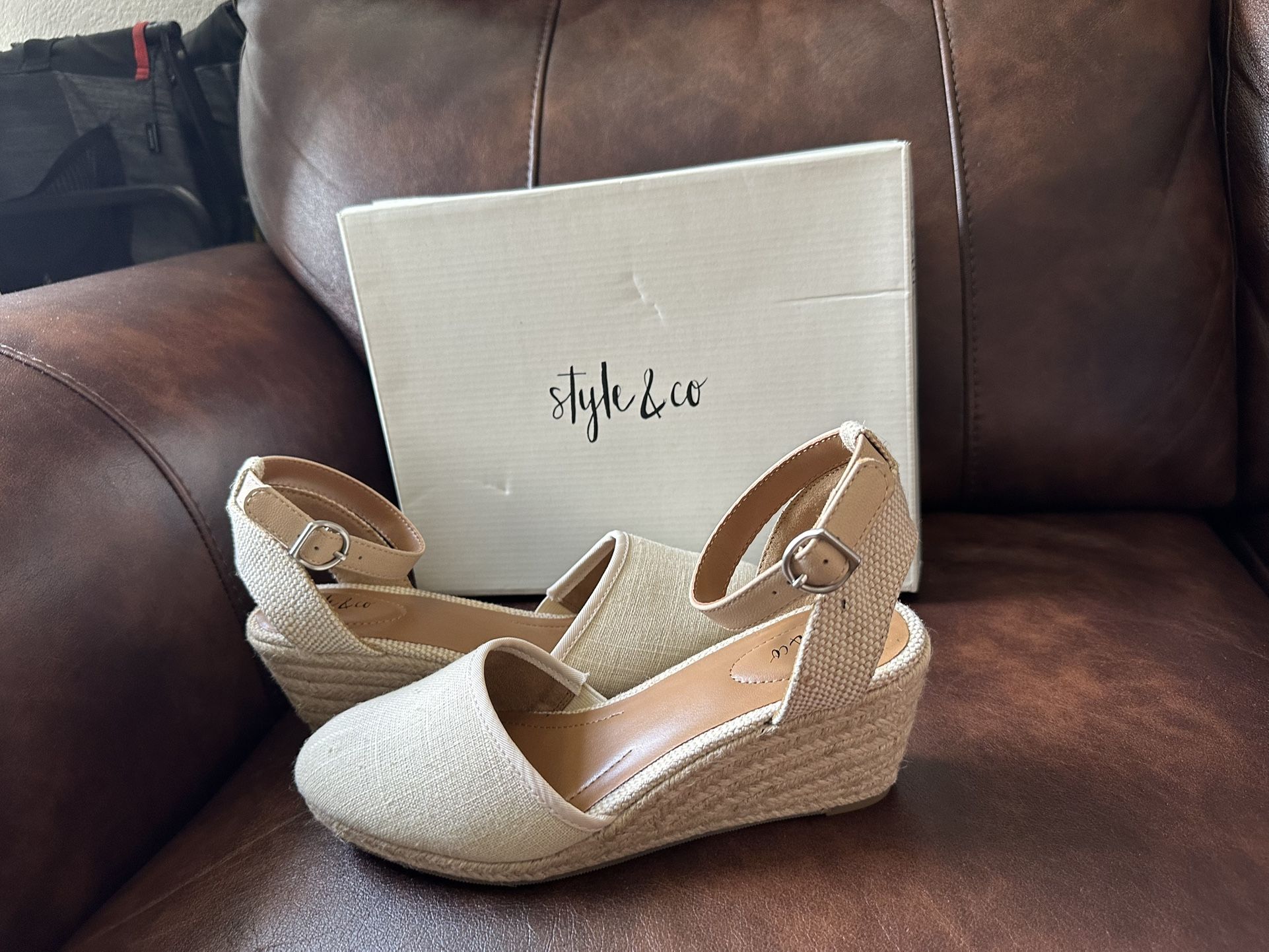 New style & Co wedge espadrilles heels size 7