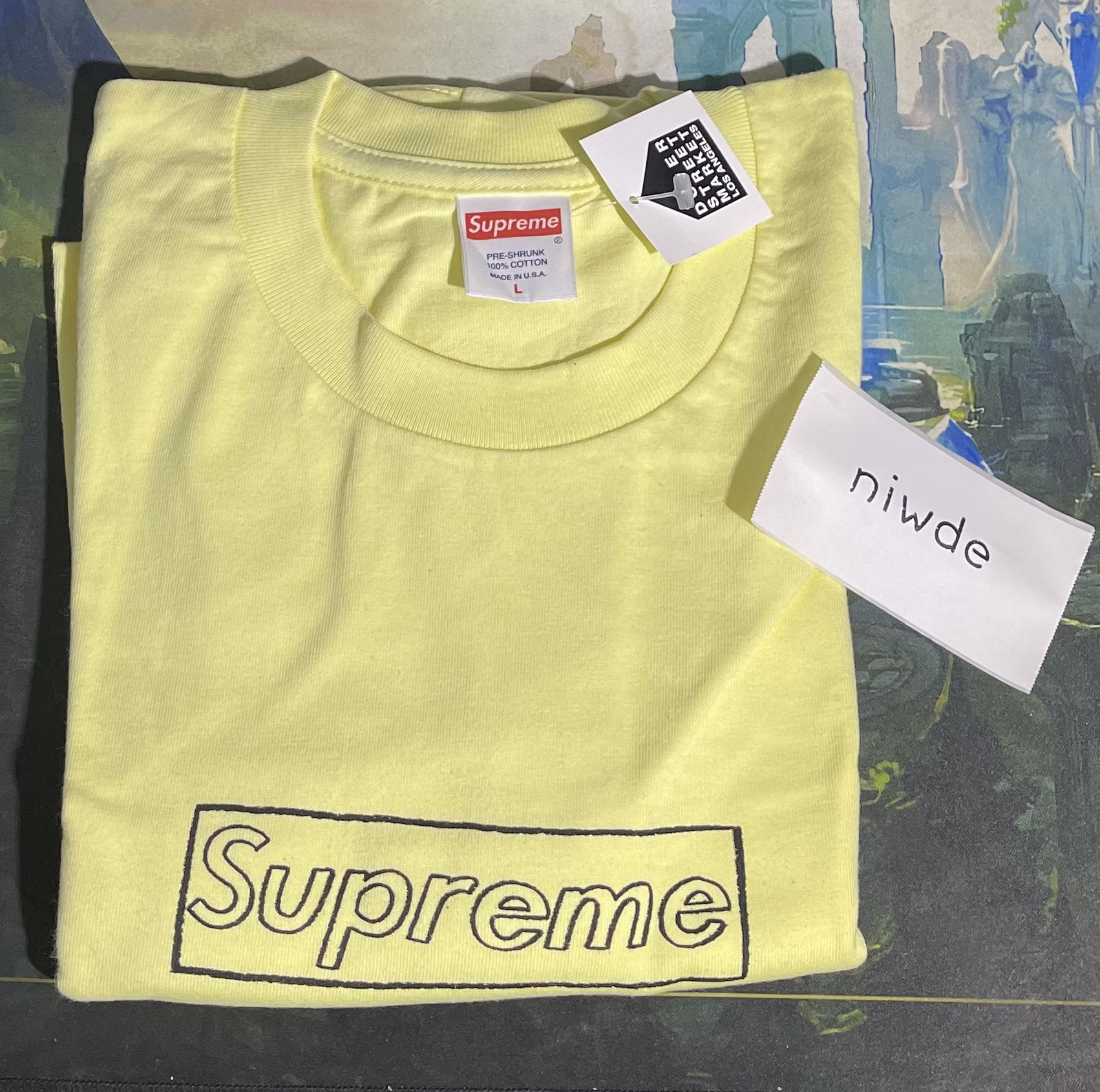 Kaws Chalk Logo Tee Supreme Kaws Drop Hot Supreme X Kaws Tee Flash 