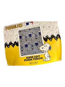 Los Ángeles Dodgers Peanuts Snoopy Blanket Throw