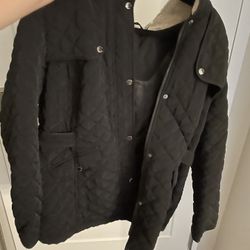 Large Black Coat With Hood 