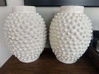 White Textured Knobby Bump Decorative Vase