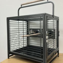 Deluxe Parrot Bird Travel Vet Heavy Duty Carrier Stand Perch With Vehicle Seat Belt Holder 