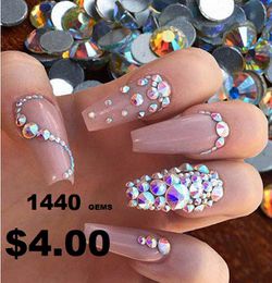 Nail decorations crystal gems 1440pcs per pack. Decoraciones para uñas  acrílicas piedras cristales for Sale in Miami, FL - OfferUp