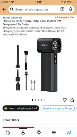 OHOKAR Electric Air Duster 160W 150000RPM