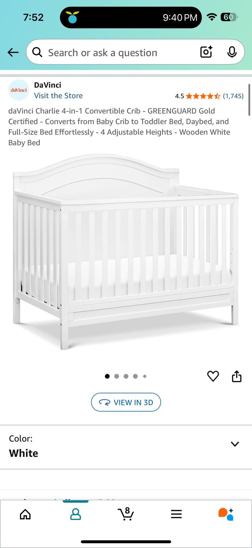 Barely Used Crib On Sale $80