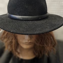 Vintage Bigalli Hat Black Size L Wool 100% Made In Ecuador Used Good Condition 
