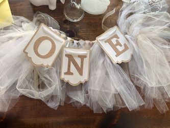 First Birthday High Chair Banner For Girl