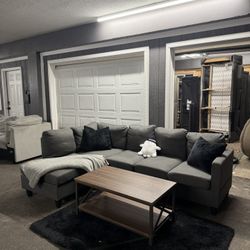 Gray Sectional Couch Sofa 