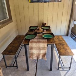 Table And 2 Benches 