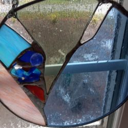 Stained Glass Suncatcher, 8" Stained Glass Window Hanging 