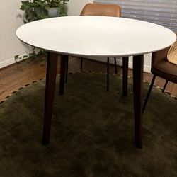 Mid Century White Round Table