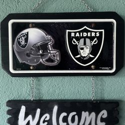 Raiders Oakland Las Vegas License Plate Welcome Sign 